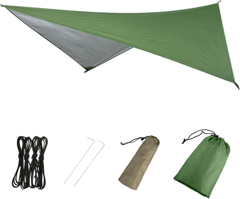 Azarxis Hammock Camping Tarp Rain Fly, Waterproof Tent Footprint Shelter Canopy Sunshade Cloth Picnic Mat for Outdoor Awning Hiking Beach Backpack...