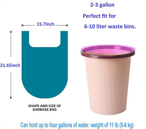2-3 Gallon Tear-Free Small Trash Bags with handles Garbage Bags Separated Unscented for Bathroom Kitchen (150)...