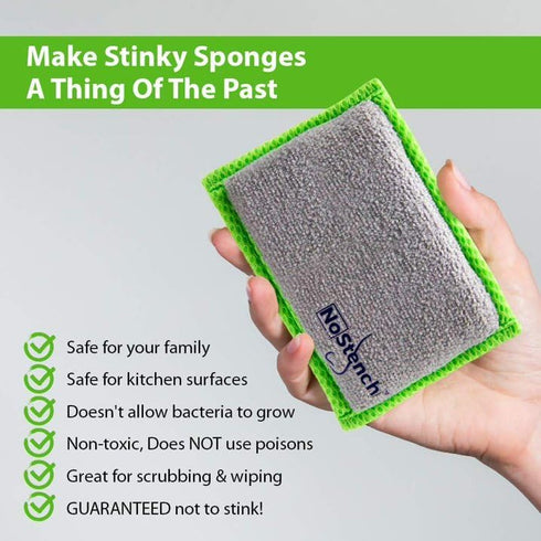 Reusable Sponges for Dishes, Odor Resistant Dishwashing Sponge, Non-Scratch Microfiber Mesh and Terry Cloth Sponges, Durable Dishwashing Sponges, ...