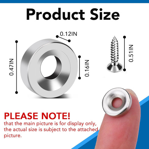 LOVIMAG Small Magnets, Neodymium Magnets Strong with Countersunk Hole Matching Screws, 70 Pack Refrigerator Magnets for Whiteboard, Tool Room, Sci...