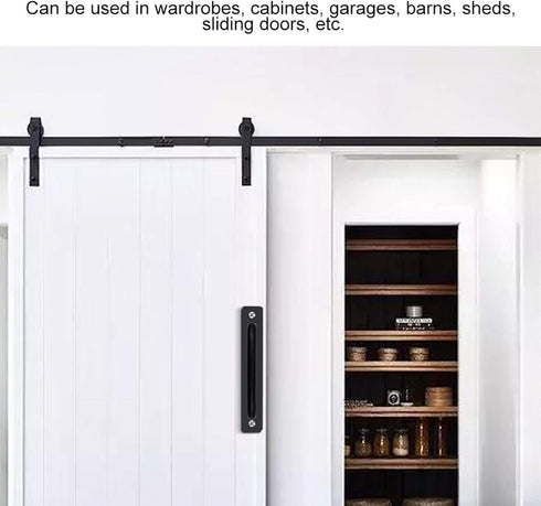 ViaGasaFamido Elegant Sliding Barn Door Handle, Black Flush Patio Door Handle, Aluminum Alloy Smooth Pull for Wardrobes Cabinets Garages Sheds...