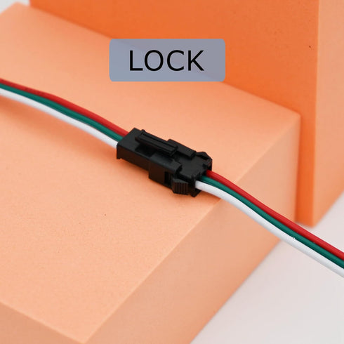 20 Pairs JST SM 3 PIN Wire Connectors for WS2812B WS2811 WS2812 WS2814 SK6812 FOCB CCT LED Strip Female Male 15cm 20awg Wire...