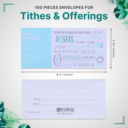 Cash Envelopes For Tithes And Offering Church Supplies Pack of 100 - Tithe Offering Envelopes for Church Fits Cash & Coins Envelopes Checks Swanso...