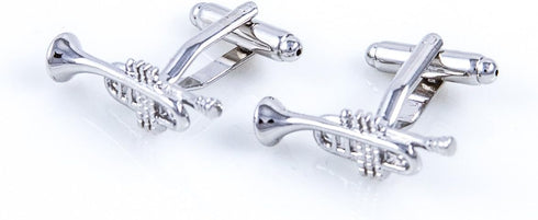 MRCUFF Trumpet Jazz Music Pair Cufflinks in a Presentation Gift Box & Polishing Cloth...