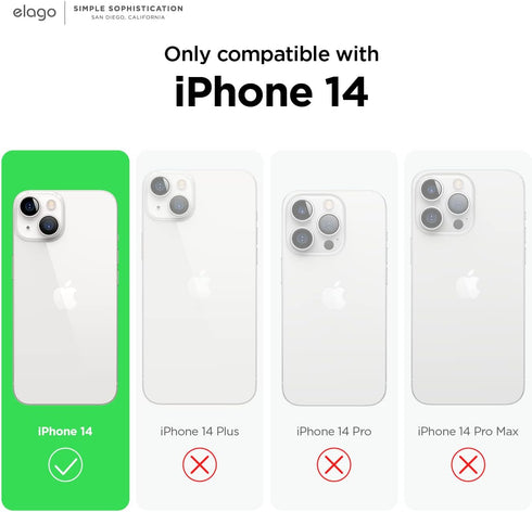 elago Compatible with iPhone 14 Case, Liquid Silicone Case, Full Body Protective Cover, Shockproof, Slim Phone Case, Anti-Scratch Soft Microfiber ...
