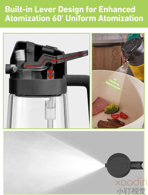 14oz Olive Oil Dispenser for Kitchen -2 in 1 Glass Oil Sprayer and Oil Dispenser,420ml Oil Bottles for Cooking,Air Fryer, Baking,Salad, Frying, BB...