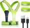 LED Reflective Vest USB Rechargeable Running Gear Night Light up Vest Safety Gear Adjustable Elastic Size Night Running LED VES for Men/Women/Chil...