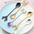 Christmas Reindeer Coffee Spoons Colored Stainless Steel Dessert Spoons Teaspoons for Stirring, Mixing, Sugar, Stir, Ice Cream, Cake...