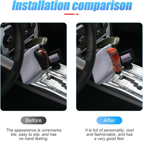 Car Gear Shift Knob, Manual & Automatic Transmission Car Grip Knife Handle Gear with Adapter Screws and Spanner, Car Gear Lever Shifter Handle Aut...