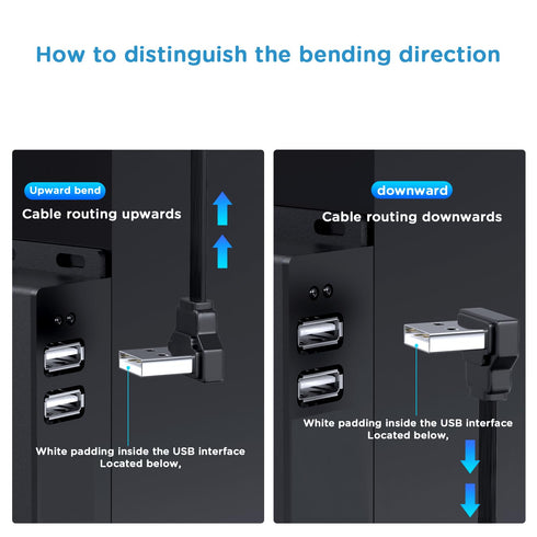 2PCS 90 Degree USB2.0 Extension Cable Flat Right Angle USB Male to Female Adapter Short Soft USB Cable 8inch-20CM (UP Angle+Down Angle)...