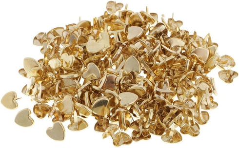 200 Pcs Heart Shaped Brads, Metal Iron Brads Paper Fasteners for Craft Embellishments...