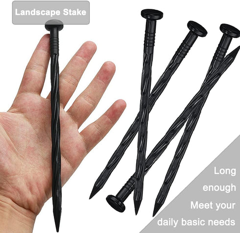 30 Pcs Spiral Landscape Anchoring Spikes, 8 Inch Landscaping Fabric Edging Anchoring Stakes Plastic Edging Nails Nylon Garden Lawn Yard Spikes...