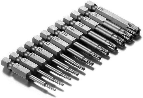 12PCS T5-T40 Torx Screwdriver Bit Set S2 Steel Magnetic Tamper Proof Star Security Torx Head Screwdriver Bits 1/4 Inch Hex Shank Screw Driver Dril...
