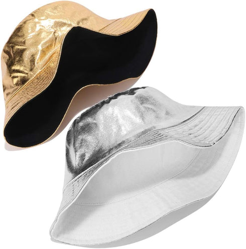 Joylife Metallic Bucket Hat Trendy Fisherman Hats Unisex Reversible Packable Sun Cap...