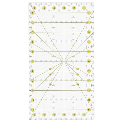 Quilting Ruler 6.5" x 12" Acrylic Quilters Rulers Sewing Ruler for Easy Precision Cutting Fabric Paper, Fabric Cutting Ruler for Quilting, Sewing ...