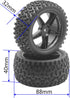4Pack ShareGoo 12mm Hex Wheel 5 Spoke Rims High Grip Rubber Tires Front Rear Tyres with Sponge 88mm/3.46" for 1/10 RC Off-Road Buggy...