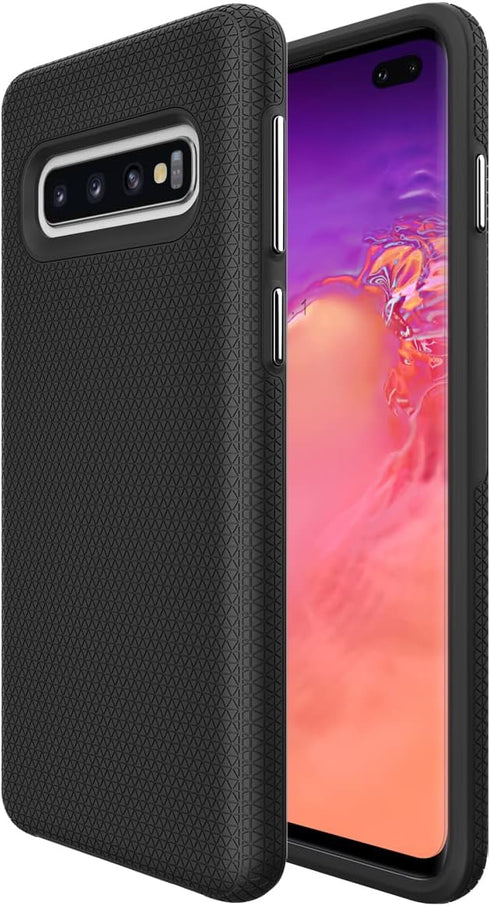 KIOMY Case for Samsung Galaxy S10+ / S10 Plus, Shockproof Bumper Protective Cover Hybrid Design Hard PC Back with Flexible TPU Inner 2 in 1 Dual L...