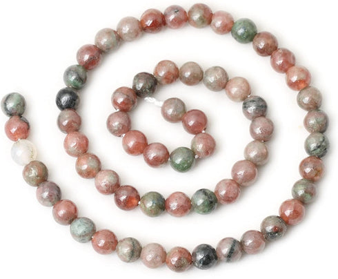 60PCS 6mm Natural Kashgar Garnet Gemstones Round Loose Beads for Jewelry Making 1 Strand 15"...