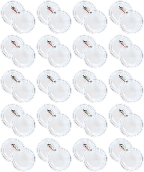 20 Pack Clear Button Pins 1.5 inch DIY Button Pins Kit Make Your Own Acrylic Buttons with Sublimation Button Maker Set for for Christmas Craft Sup...