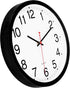 Foxtop Black Wall Clock Silent Non-Ticking 12 Inch Quartz Battery Operated Round Analog Wall Clock for Classroom School Office Living Room Bedroom...