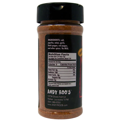 Andy Roo's Cajun VooDoo Seasoning, 6 Ounce Shaker...