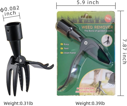 Garden Weed Puller Tool Device Manual Weeding Tool with Claw Stand Up Weed Root Pulling Tool and Picker, Grabber That Allows for Standing Use No B...