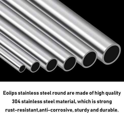 5/16" OD 304 Stainless Steel Tube, Thickened 304 Stainless Steel Seamless Tubing Round Metal Pipe, 7.87" Length Industrial Metal Straight Tube, 4 ...