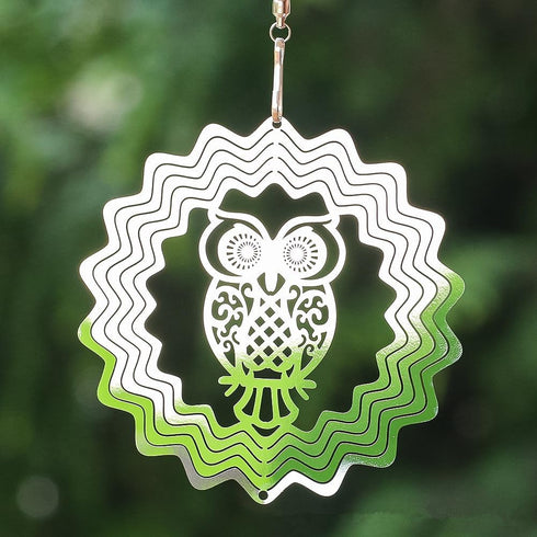 9 Pcs Owl Bird Scare Discs Set Reflective Wind Spinners Outdoor Garden Decor Scare Birds Squirrels Away for Yard Patio Farm...