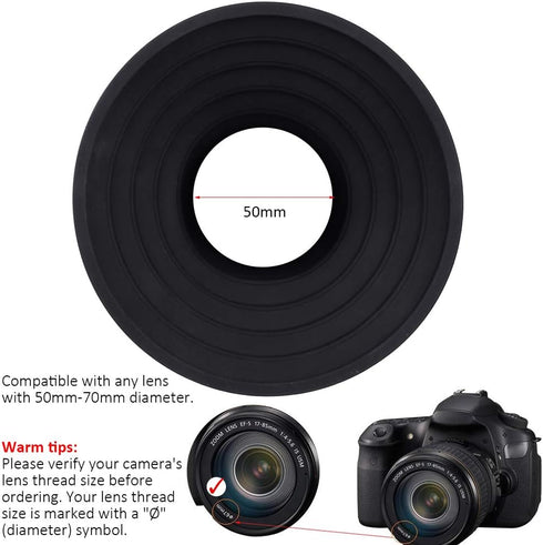 Lens Hood for Nikon Canon Pentax Sony Camera Lens, Ultimate Anti-Glass Anti-Reflective Silicone Rubber Collapsible Len Hood Take Reflection-Free P...