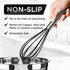 Silicone Whisk Set of 3 - Stainless Steel & Silicone Non-Stick Coating – wisking tool, Whisking, mini whisk, whisks for cooking (12-inch, 10-inch ...