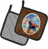 Caroline's Treasures 7051PTHD at Sunset Great Dane Harlequin and Black Pair of Pot Holders Kitchen Heat Resistant Pot Holders Sets Oven Hot Pads f...