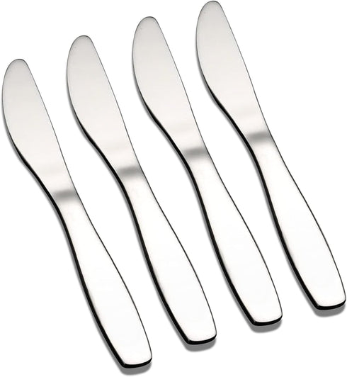 VANRA Premium 18/8 Stainless Steel Children Cutlery Set 6.6-inch Kids Dinner Knives Set 4 Pieces Silverware Flatware Utensil Set for Home School (...