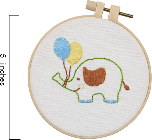 Ebherys Level1 hand embroidery kit for beginners starters,not cross stitch, 2 cute patterns 2 hoops needlepoint kit, DIY work instructions (Sea Ho...