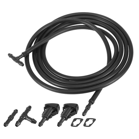X AUTOHAUX 7pcs Front Windshield Washer Nozzles Kit for Dodge for Ram for Chrysler 2 Meters Windshield Washer Hose with Connectors Replaces 511304...