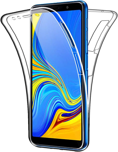 Case Compatible with Samsung Galaxy A7 (2018), Full Body Protection 360 Gel Phone Cover Clear Transparent Soft Silicone...