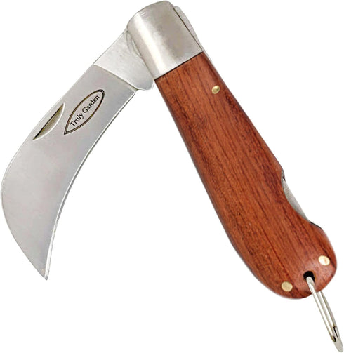Folding Garden Knife. This Hawkbill Blade is Curved Making it Great for Hundreds of Uses. Not Just a Great Gift for a Gardener....