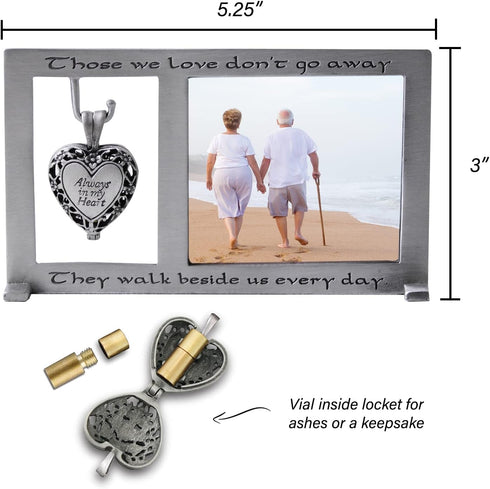 Those We Love Memorial Photo Frame with Vial for Ashes or a Keepsake, Funeral or Sympathy Gift for Loss of Loved One, For 2.5-inch by 2.25-inch ph...