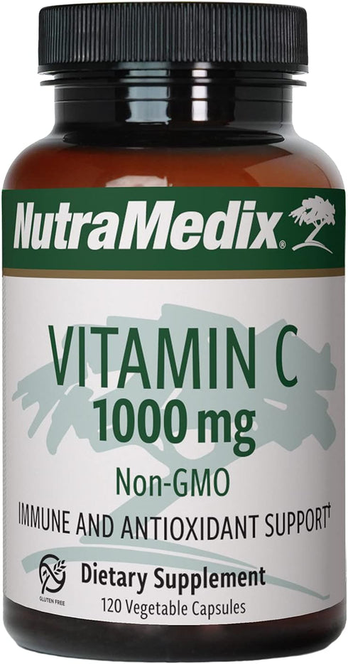 NutraMedix Vitamin C 1000mg - Antioxidants Supplement for Immune Support & Heart Health - Vitamin C from Ascorbic Acid - Vegan, Non-GMO (120 Veget...