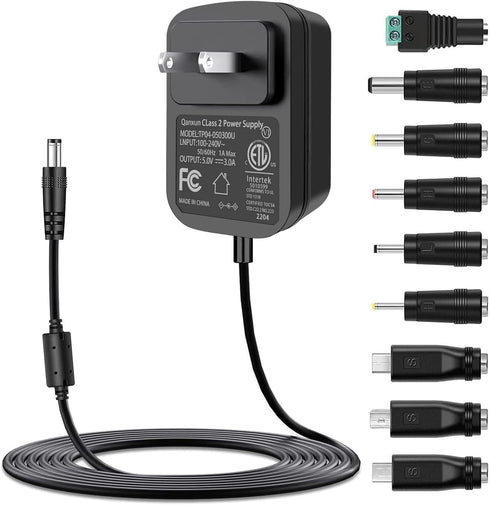 for Netbook Tablets Baby Monitor Victrola Record Player TV Box 120V-240V to 5V 3A DC Power Adapter 15W Supply Charger Cord 5Volt 2.8A 2.5A 2A 1A A...