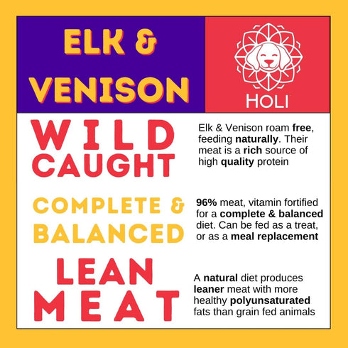 HOLI Elk & Venison Freeze Dried Dog Treats - All Natural and Wild Caught | Vitamin and Mineral Fortified | Made in USA - Human Grade - Grain Free ...