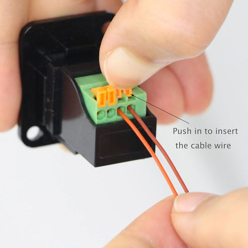 QIANRENON USB2.0 Panel Mount Terminal Block Connector Panel Mount USB 2.0 Type A Female to 4-pin Solderless Connector Push-Type Socket...