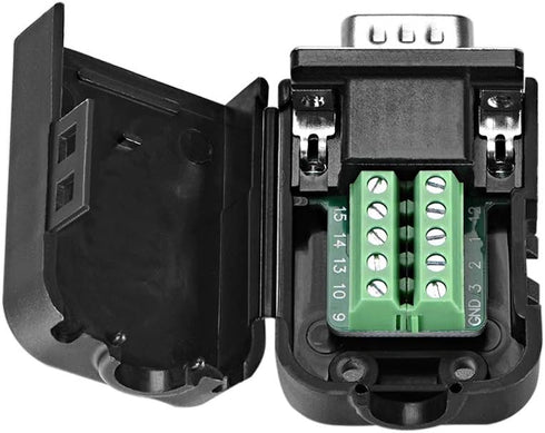 uxcell D-sub DB15 Breakout Board Connector with Case 15 Pin 3 Row Male Port Solderless Terminal Block Adapter with Thumb Screws...