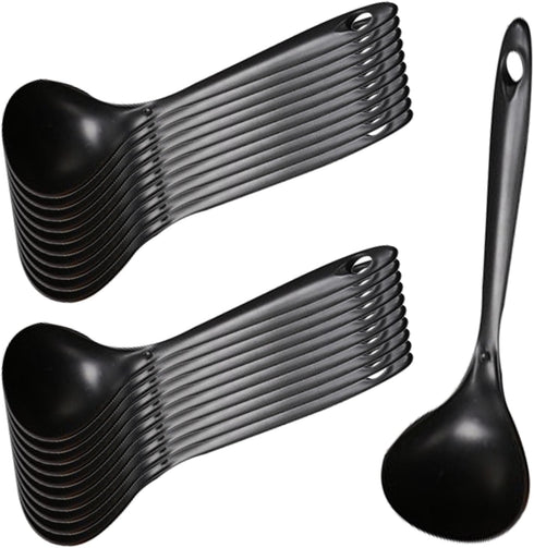 20 Pcs Large Plastic Serving Spoons Disposable Soup Spoons Heavy Duty Spoons for Catering Party Cooking Weddings Buffet Restaurant Office,9 x 2.8 ...
