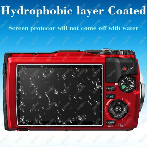 Screen Protector for Olympus TG-7 TG-6 TG-5 TG-4 TG7 Red Black, OM SYSTEM Tough TG-7 0.3mm 9H Hardness TG6 TG5 TG4 Tempered Glass Screen Cover, An...