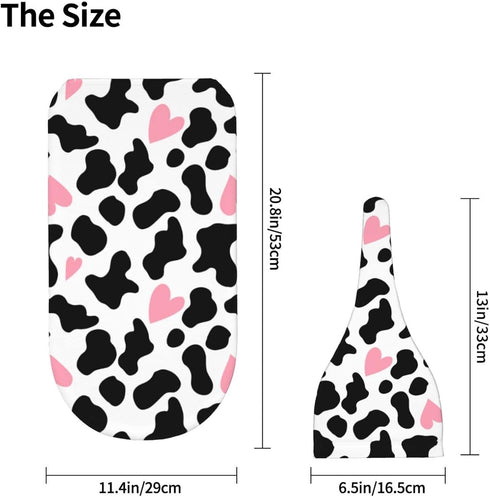 Cow Print Baby Stuff Pink Baby Newborn Swaddling Blanket with Beanie Hat Set, Baby Stuff Newborn Receiving Blanket for Baby Boy Girl Swaddles Wrap...