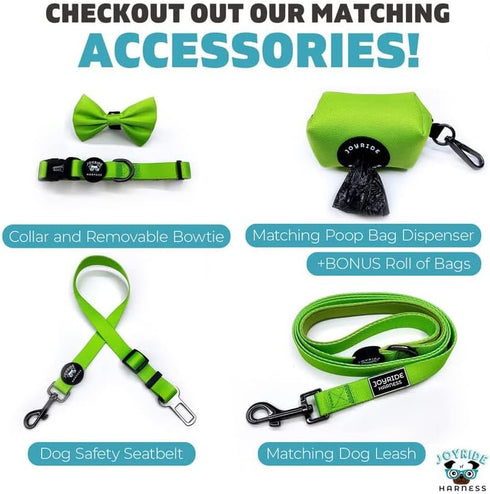Joyride Harness Dog Collar with Removable BowTie - Adjustable and Breathable for All Dog Breeds, Strong D-Ring and Heavy Duty Buckle, for Pet Love...