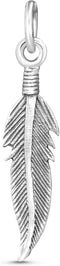 AeraVida Tribal Feather .925 Sterling Silver Pendant...