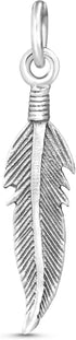 AeraVida Tribal Feather .925 Sterling Silver Pendant...
