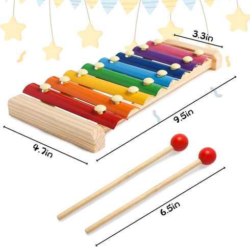 MCPINKY Xylophone for Kids, Xylophone Musical Toy with Child Safe Mallets Educational Musical Instruments Toy for Toddlers 1-3...