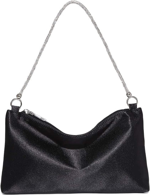 GORGLITTER Women's Evening Bag Rhinestone Chain Purse Sparkly Clutch Purse Handbag Sparkly Square Bag...